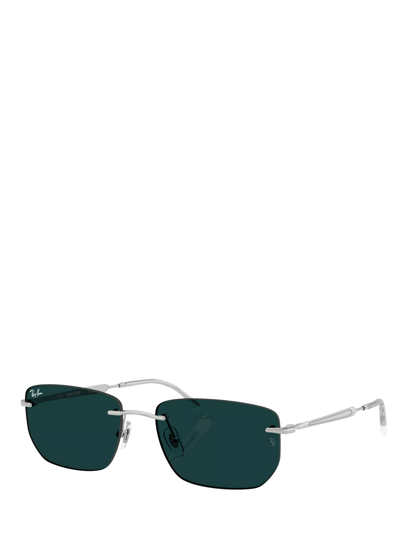 Ray-Ban RB3768 irregular silver metal sunglasses with photochromic lenses - British product