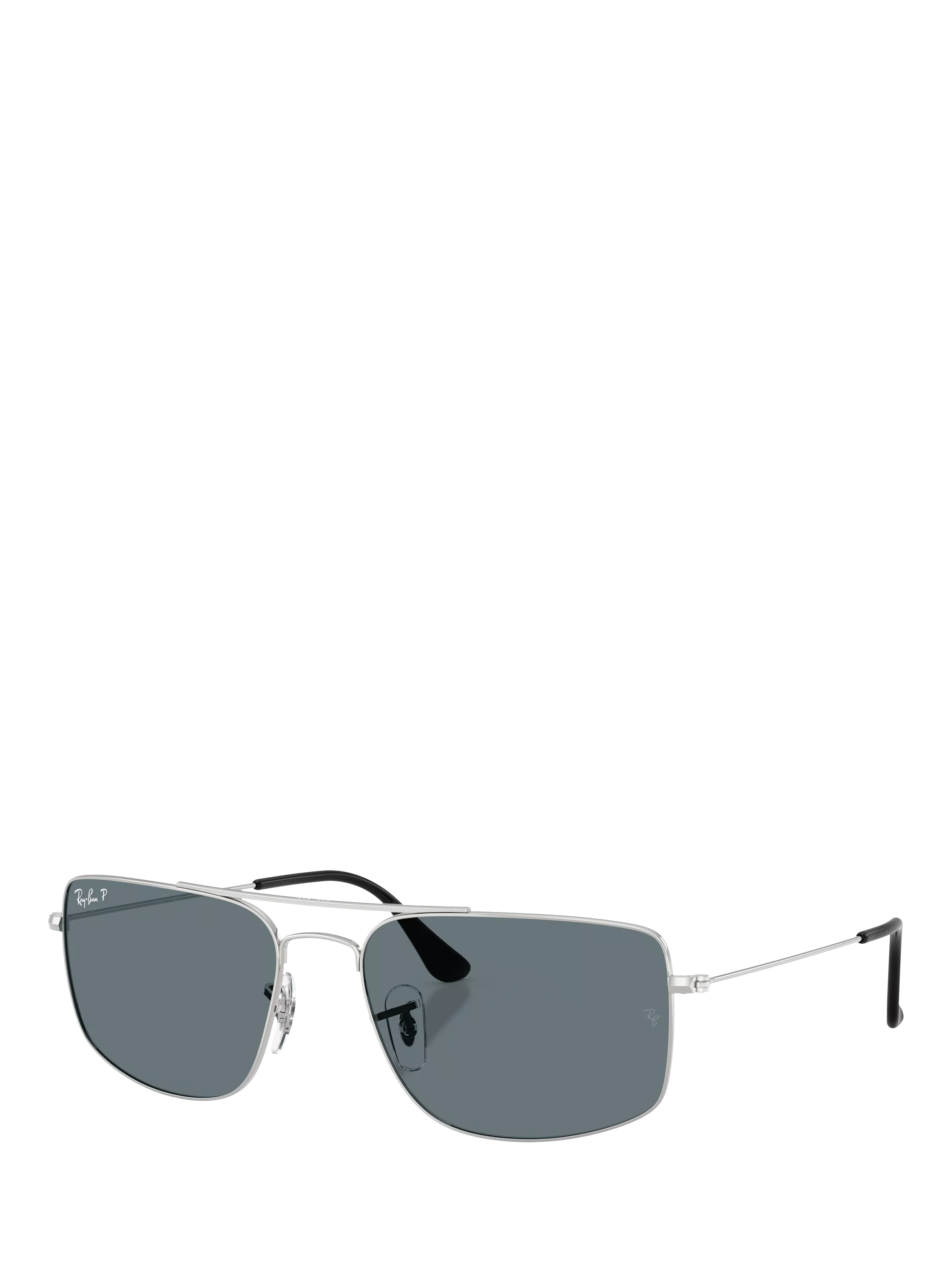 Ray-Ban Explorer III polarised square sunglasses silver blue - British product