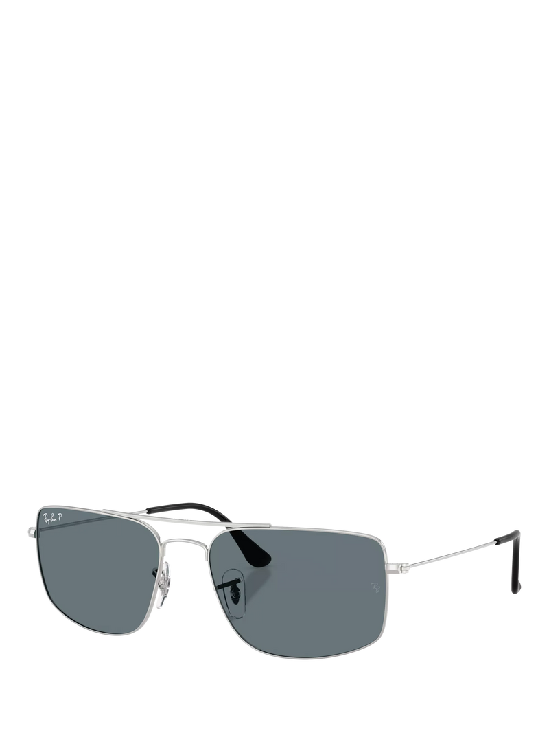 Ray-Ban Explorer III polarised square sunglasses silver blue - British product