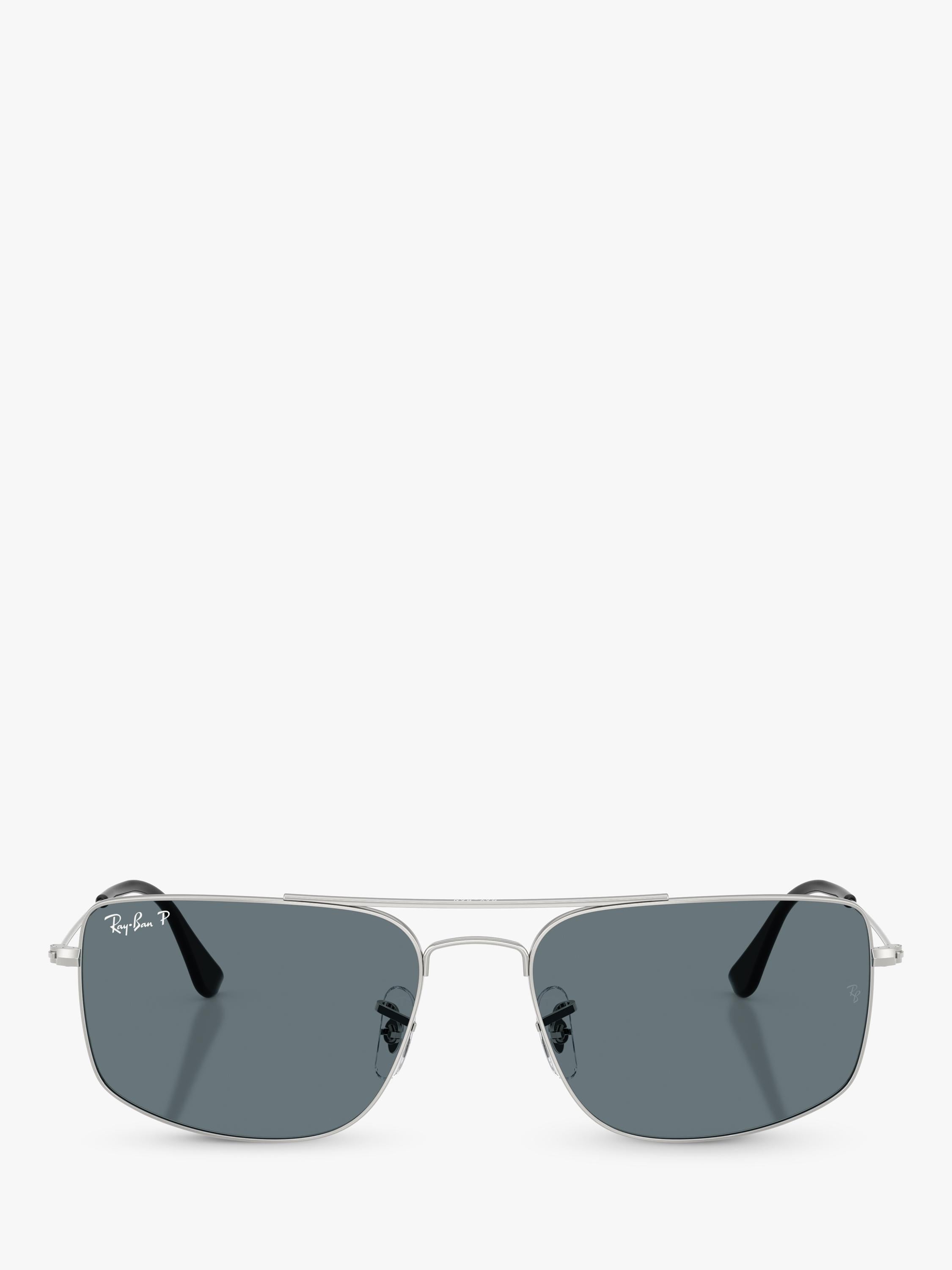 Ray-Ban Explorer III polarised square sunglasses silver blue - British product