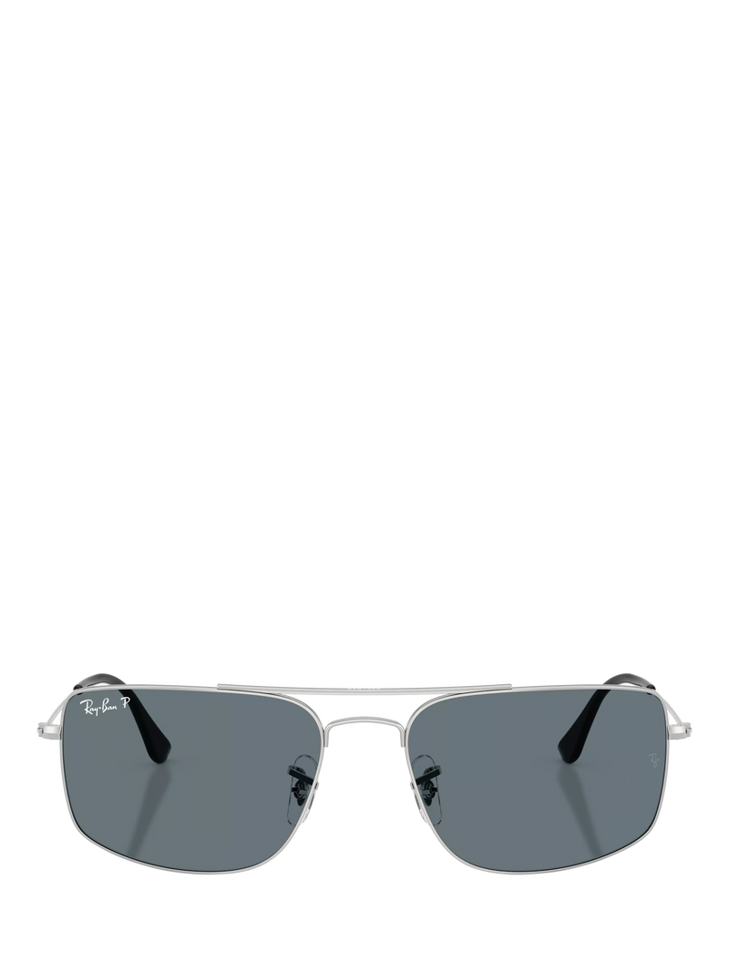 Ray-Ban Explorer III polarised square sunglasses silver blue - British product