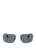 Ray-Ban Explorer III polarised square sunglasses silver blue - British product