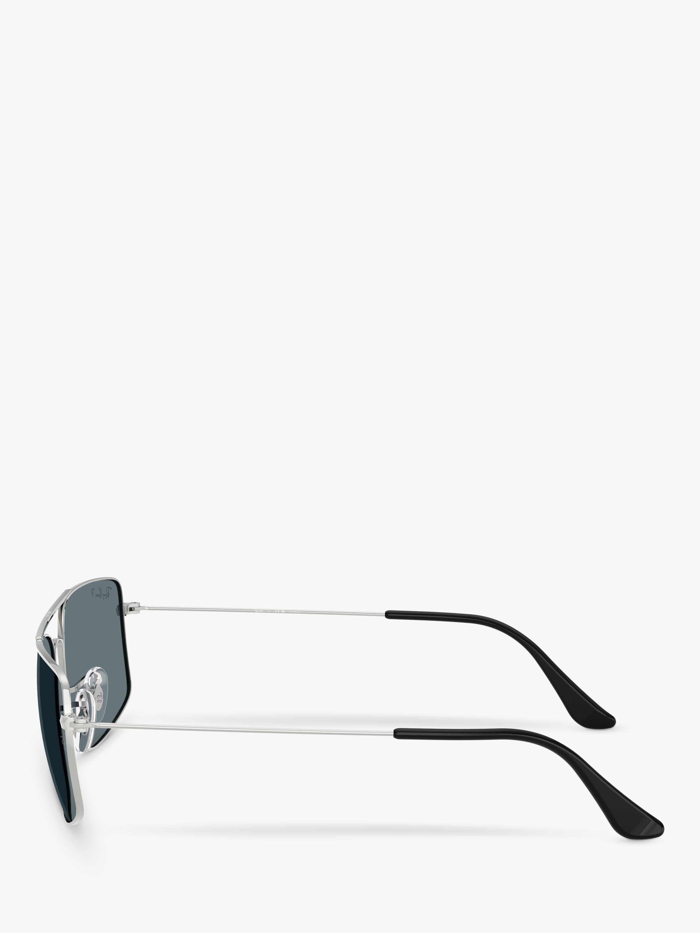 Ray-Ban Explorer III polarised square sunglasses silver blue - British product