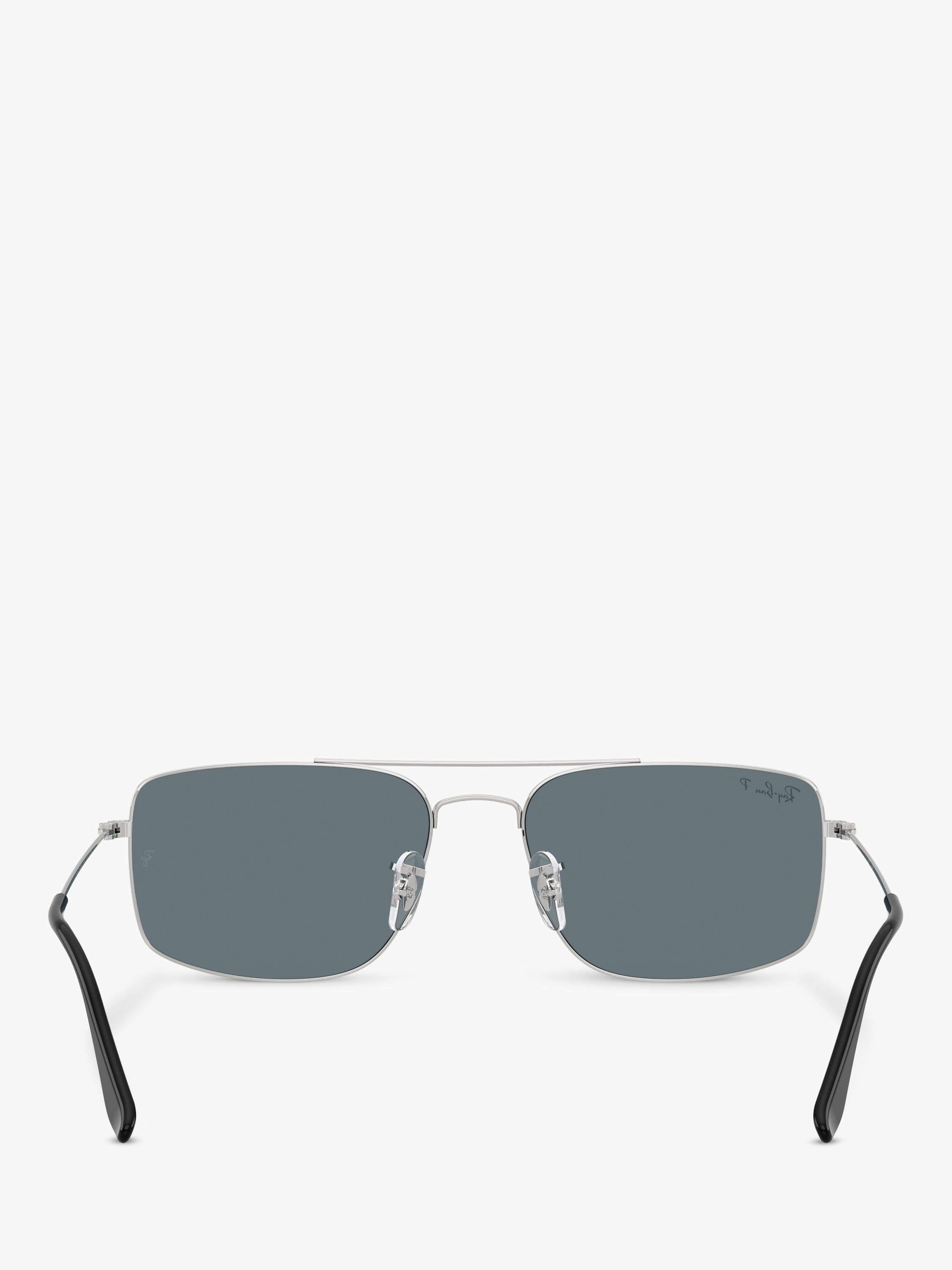 Ray-Ban Explorer III polarised square sunglasses silver blue - British product