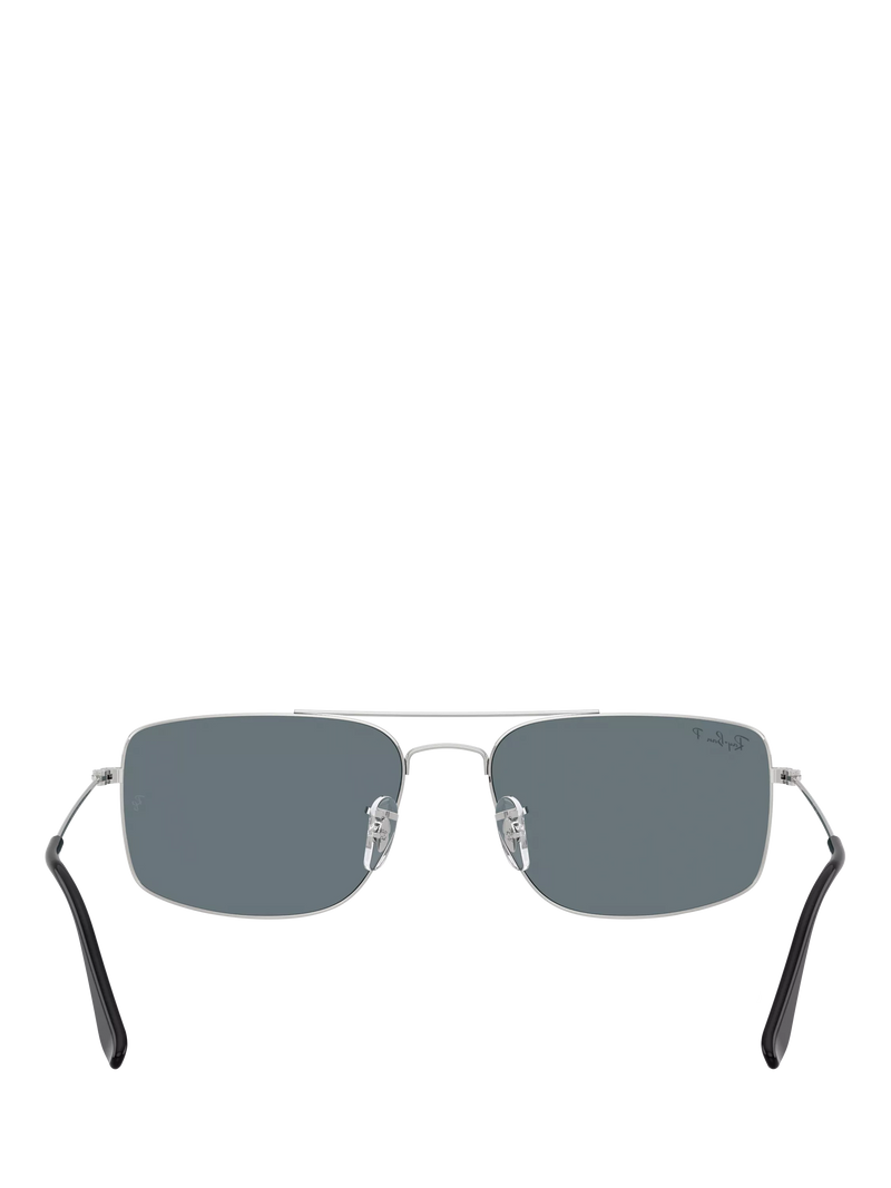Ray-Ban Explorer III polarised square sunglasses silver blue - British product