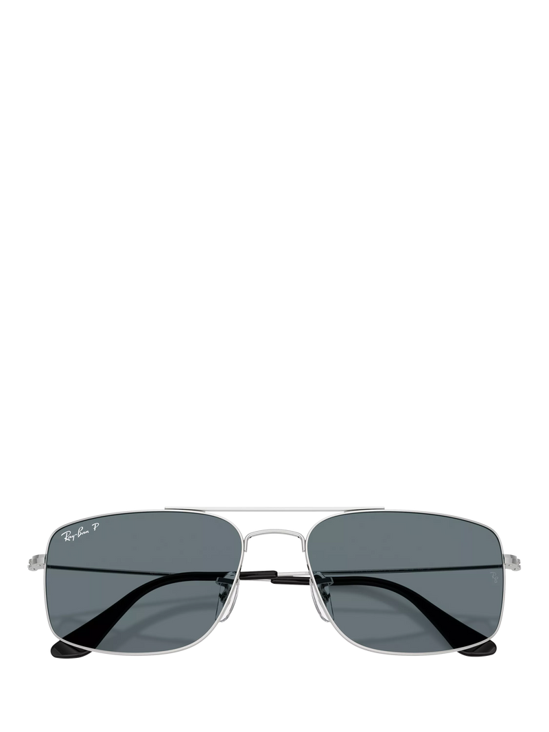 Ray-Ban Explorer III polarised square sunglasses silver blue - British product