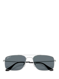 Ray-Ban Explorer III polarised square sunglasses silver blue - British product