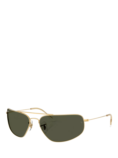 John Lewis Ray-Ban RB3780 Rectangular Sunglasses Arista Gold/Grey- Buy online at McGrocer