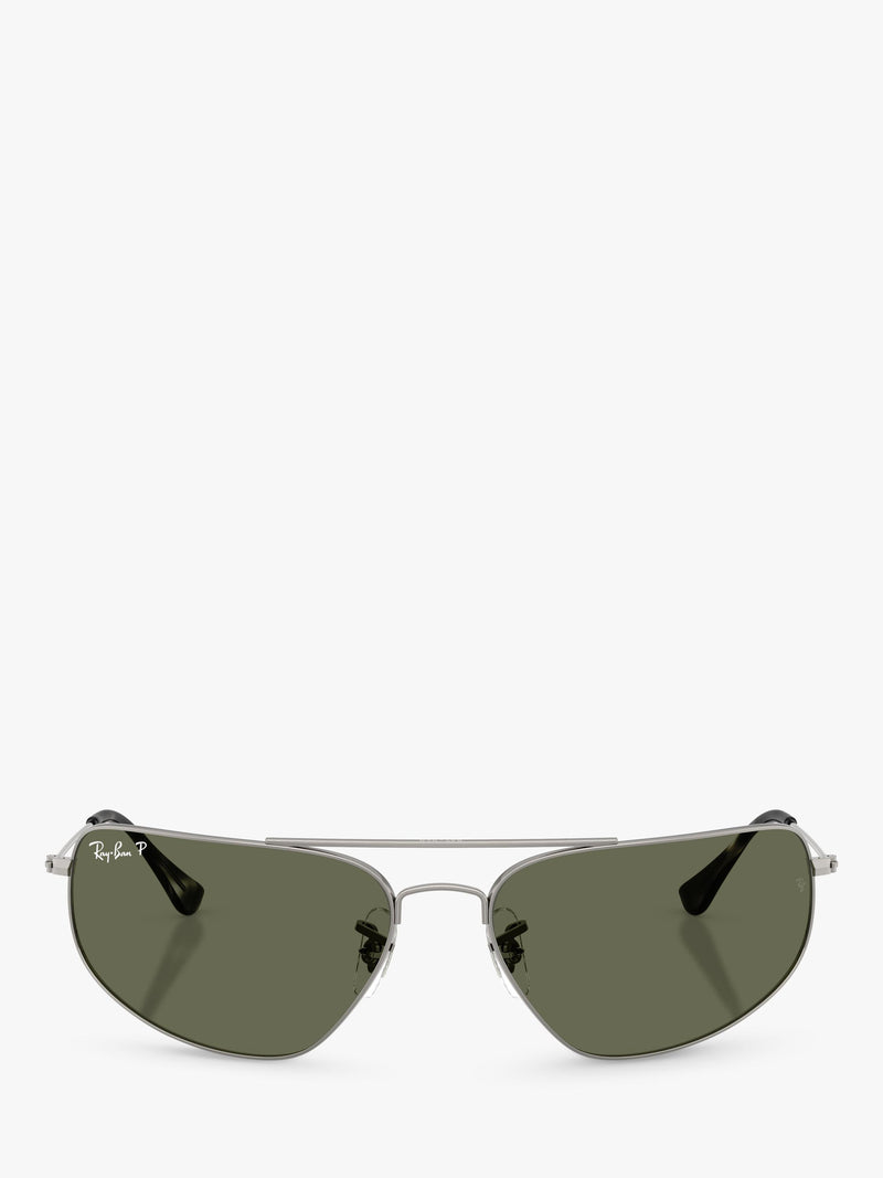 Ray-Ban RB3780 rectangular sunglasses gunmetal and green 63mm - British product