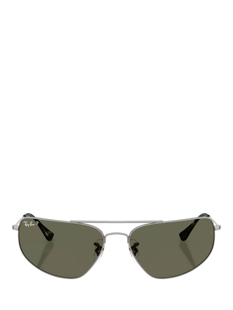 Ray-Ban RB3780 rectangular sunglasses gunmetal and green 63mm - British product