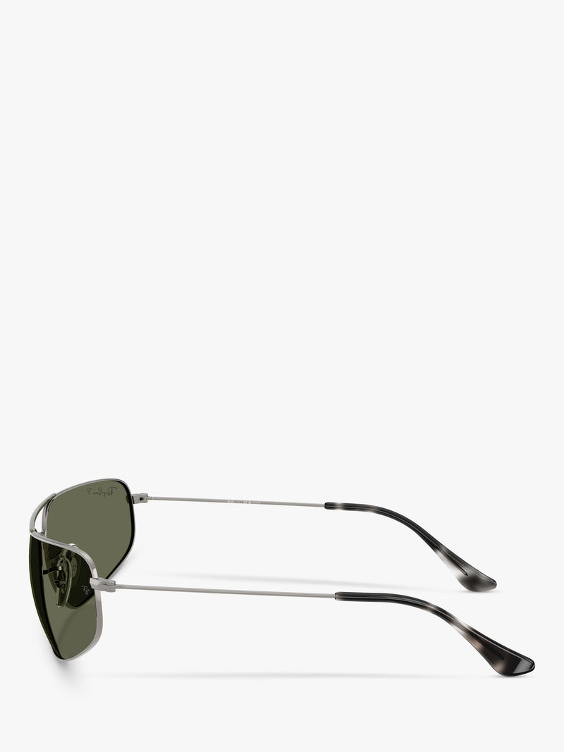 Ray-Ban RB3780 rectangular sunglasses gunmetal and green 63mm - British product
