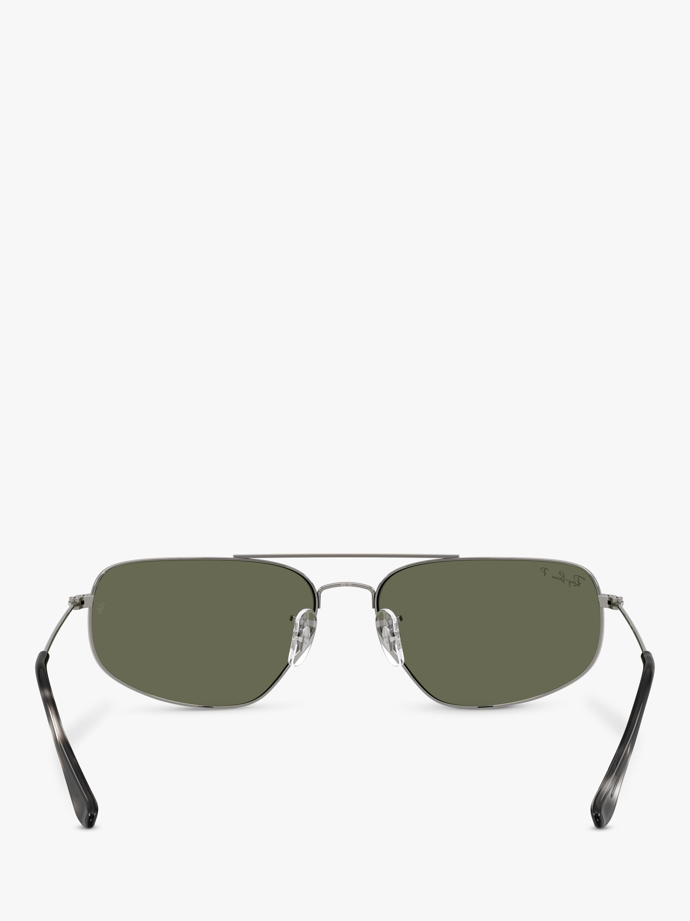 Ray-Ban RB3780 rectangular sunglasses gunmetal and green 63mm - British product