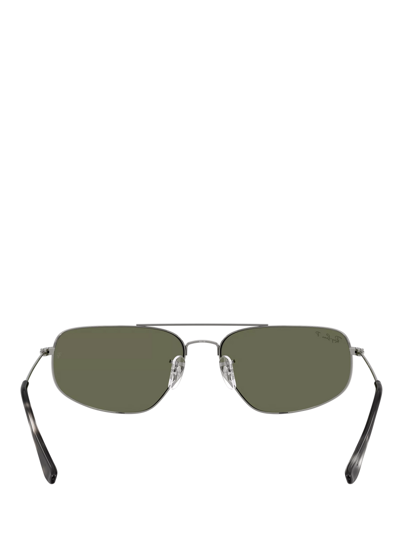 Ray-Ban RB3780 rectangular sunglasses gunmetal and green 63mm - British product