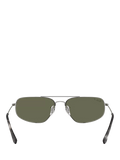 Ray-Ban RB3780 rectangular sunglasses gunmetal and green 63mm - British product