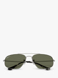 Ray-Ban RB3780 rectangular sunglasses gunmetal and green 63mm - British product