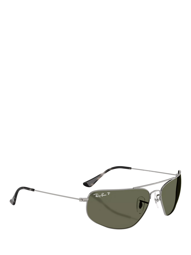 Ray-Ban RB3780 rectangular sunglasses gunmetal and green 63mm - British product