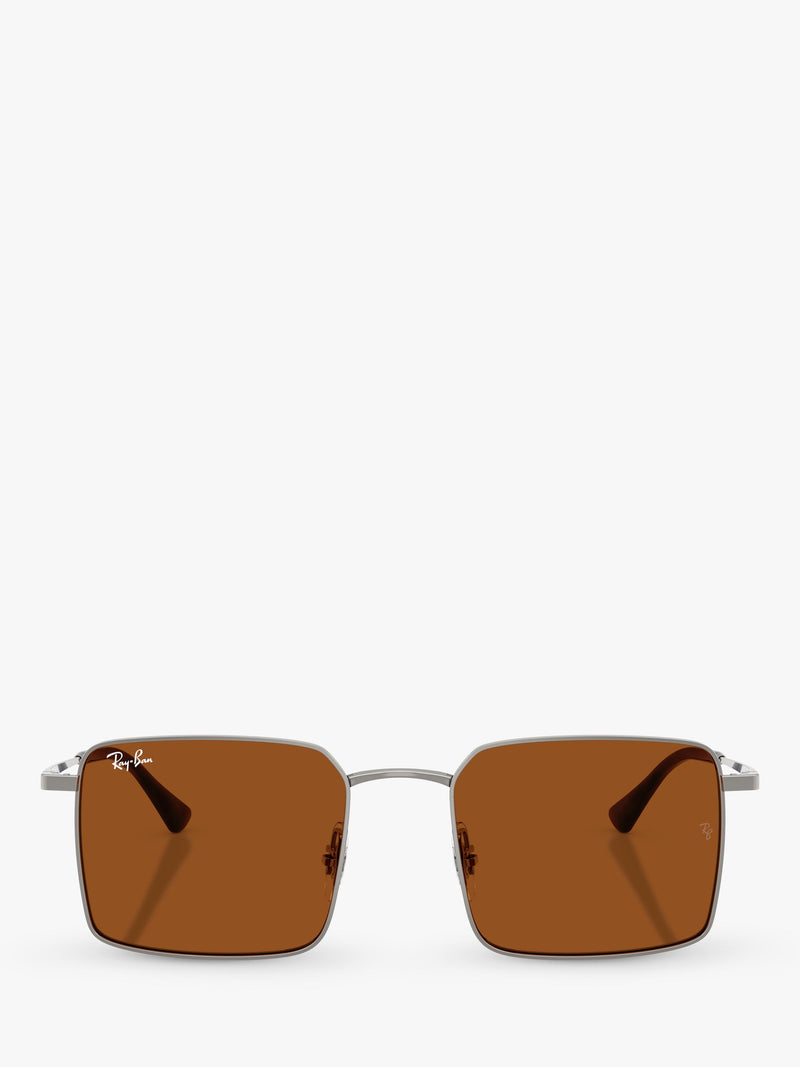 Ray-Ban Idan square sunglasses gunmetal brown (British brand)