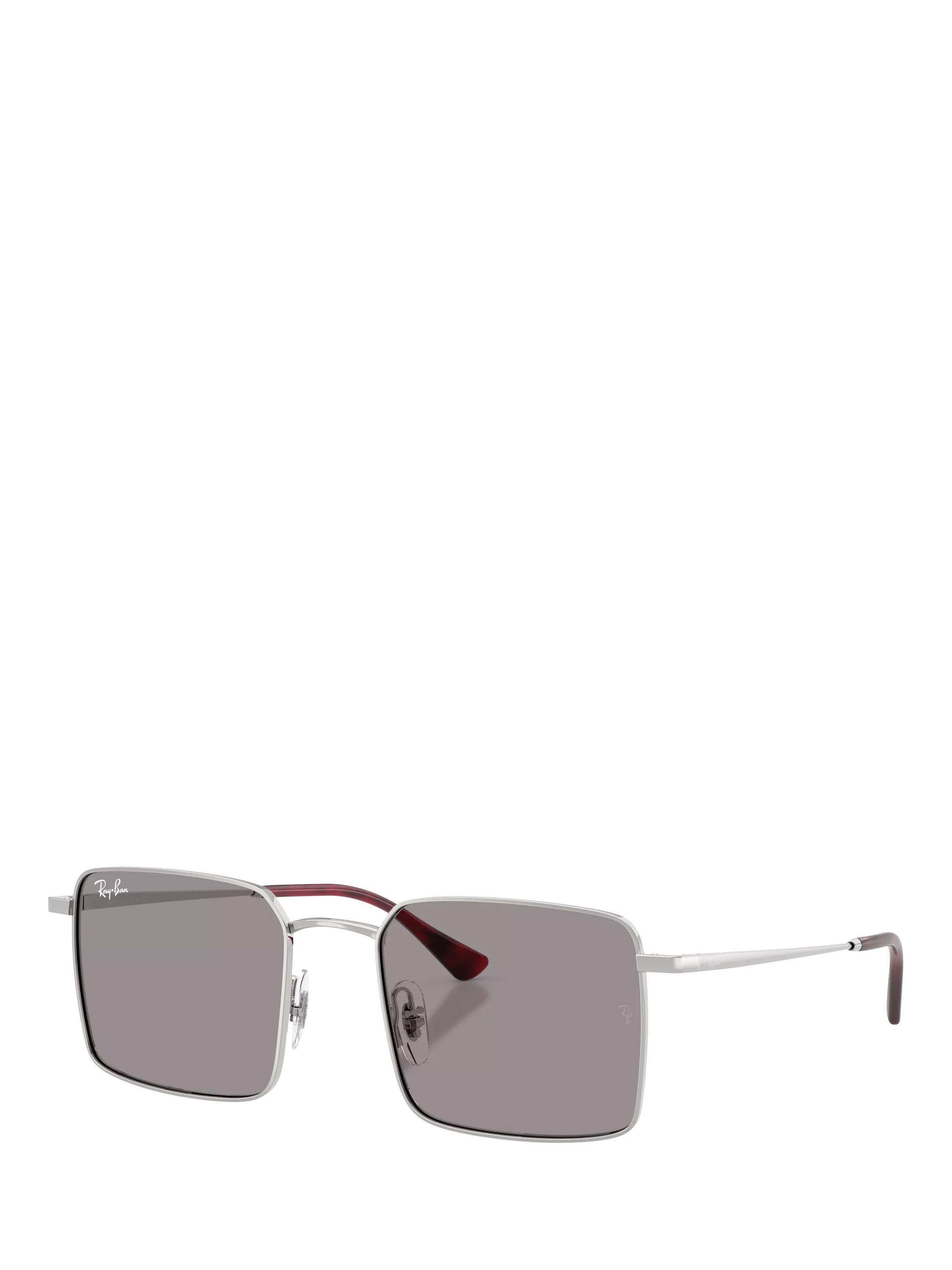 Ray-Ban Idan square sunglasses polished silver grey (British brand)
