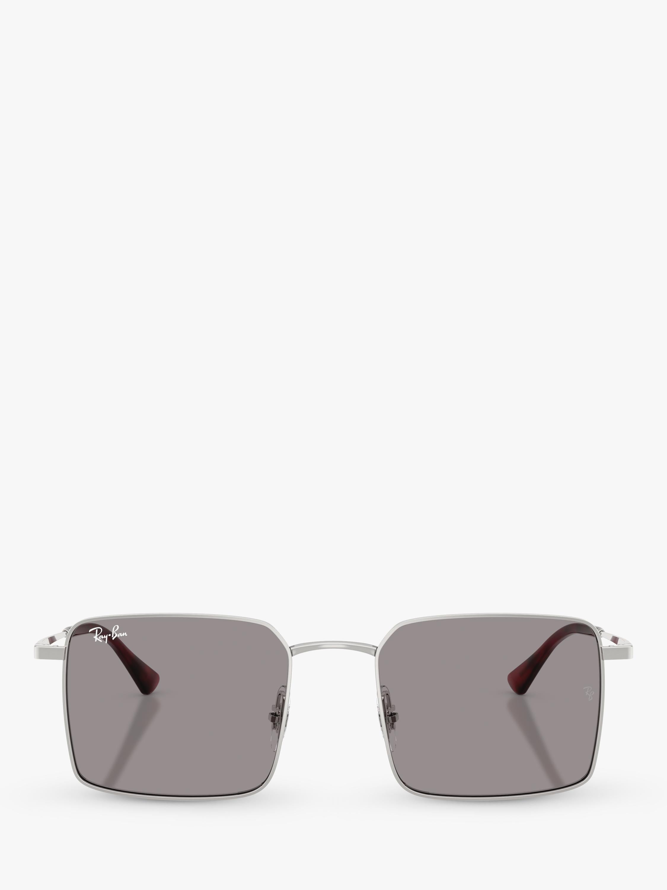 Ray-Ban Idan square sunglasses polished silver grey (British brand)