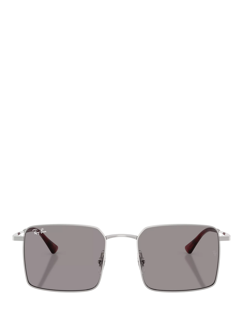 Ray-Ban Idan square sunglasses polished silver grey (British brand)