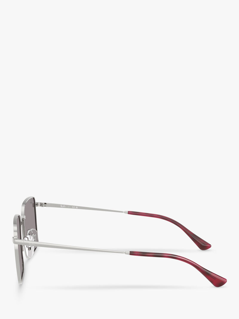 Ray-Ban Idan square sunglasses polished silver grey (British brand)