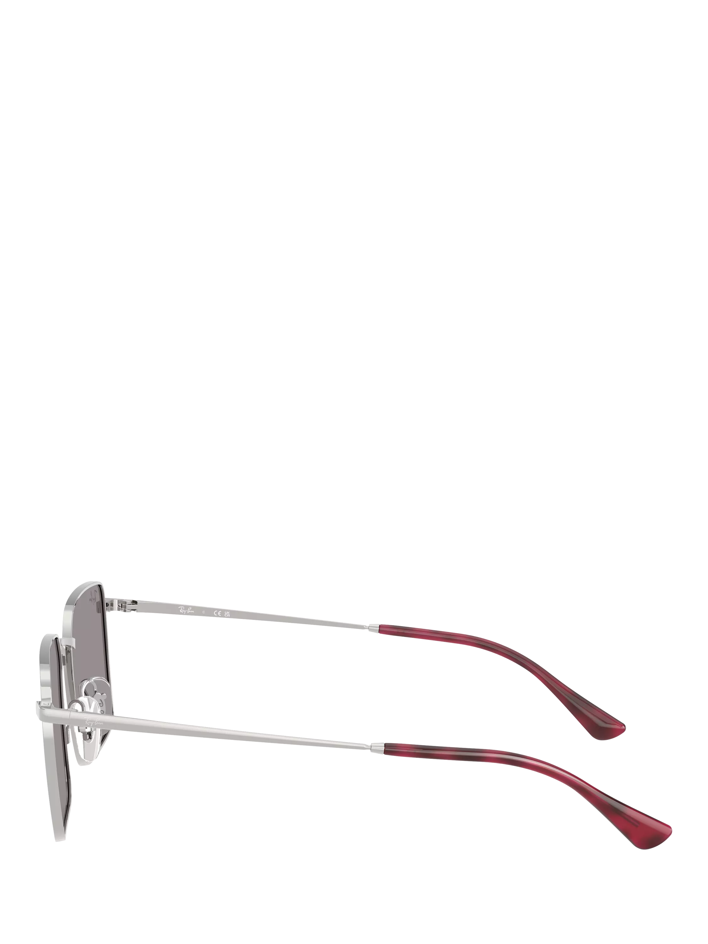 Ray-Ban Idan square sunglasses polished silver grey (British brand)