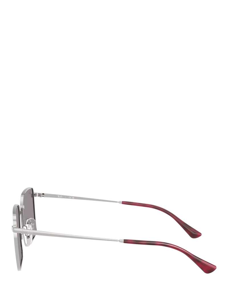 Ray-Ban Idan square sunglasses polished silver grey (British brand)