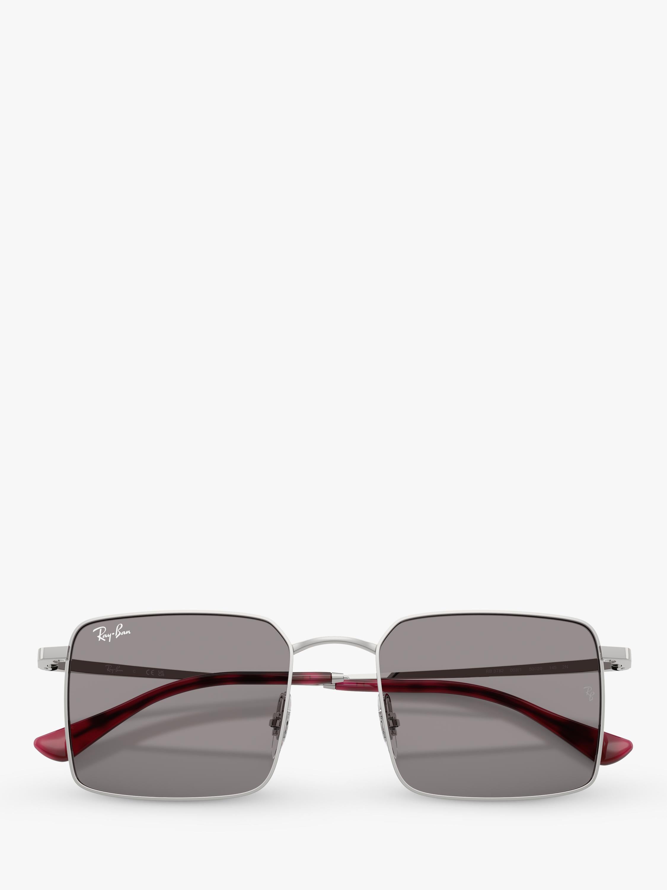 Ray-Ban Idan square sunglasses polished silver grey (British brand)