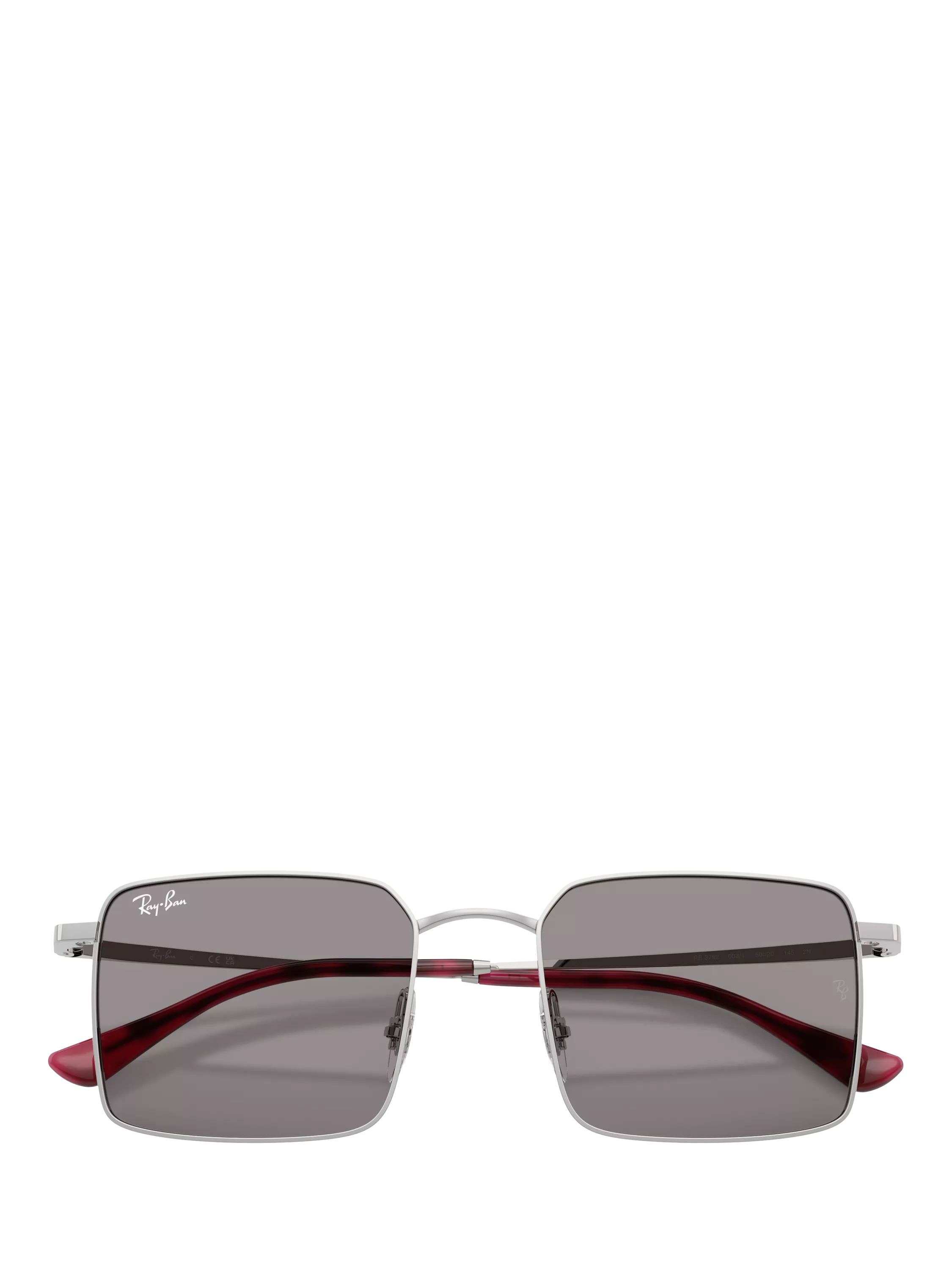 Ray-Ban Idan square sunglasses polished silver grey (British brand)