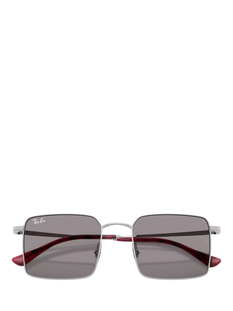 Ray-Ban Idan square sunglasses polished silver grey (British brand)