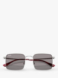 Ray-Ban Idan square sunglasses polished silver grey (British brand)