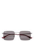 Ray-Ban Idan square sunglasses polished silver grey (British brand)