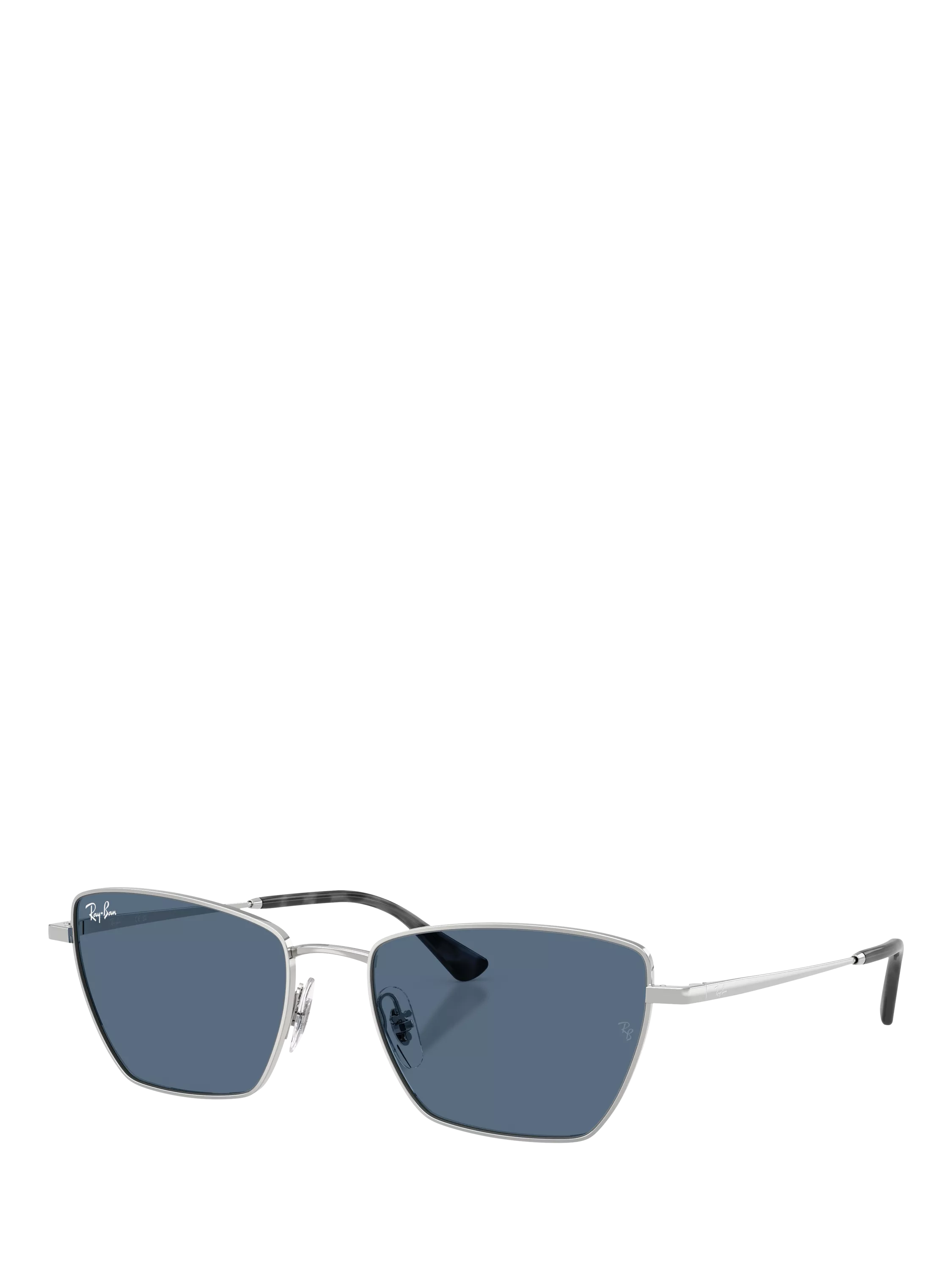 Ray-Ban RB3783 Women's Irregular Cat Eye Sunglasses, Silver/Blue