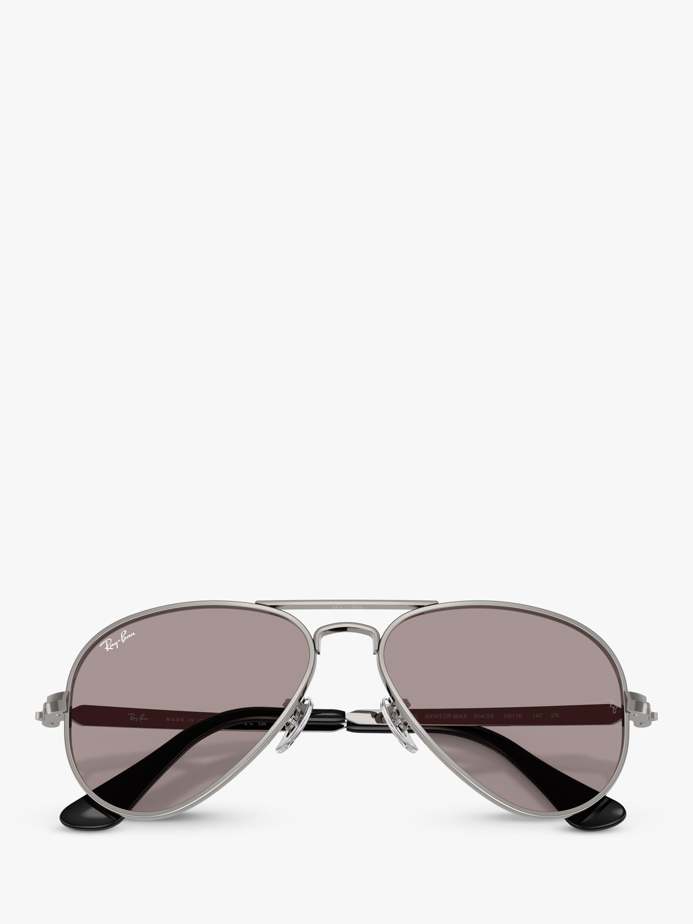 Ray-Ban Max Aviator Gunmetal/Purple sunglasses 58mm, imported from the UK