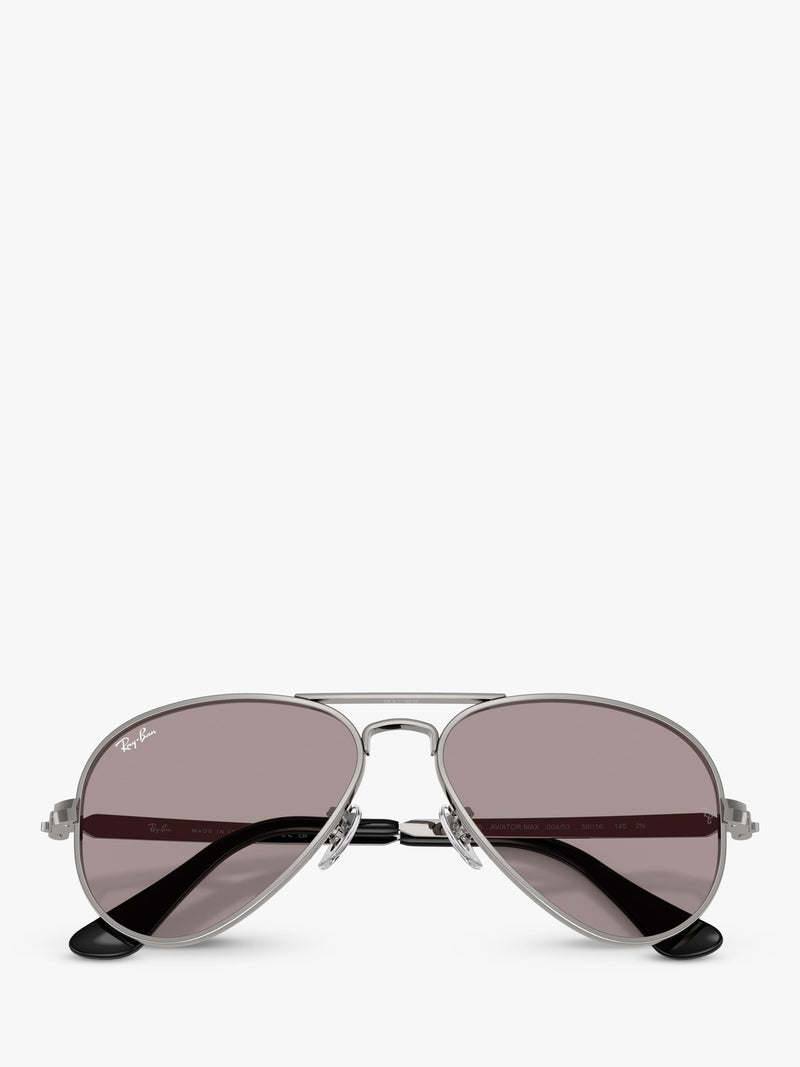Ray-Ban Max Aviator Gunmetal/Purple sunglasses 58mm, imported from the UK
