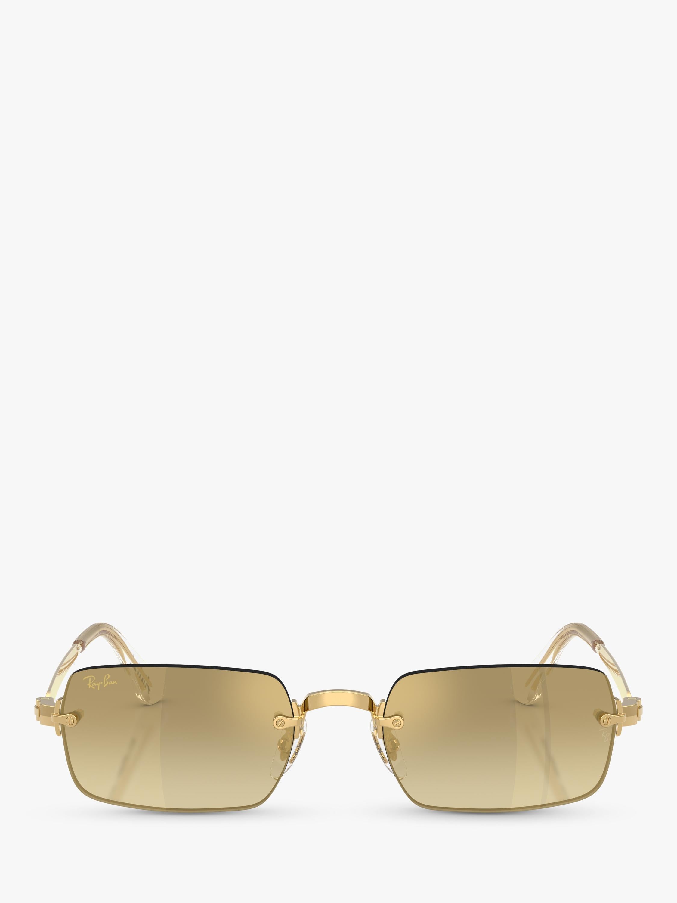 Ray-Ban RB3928 square sunglasses with gold frame, UK version