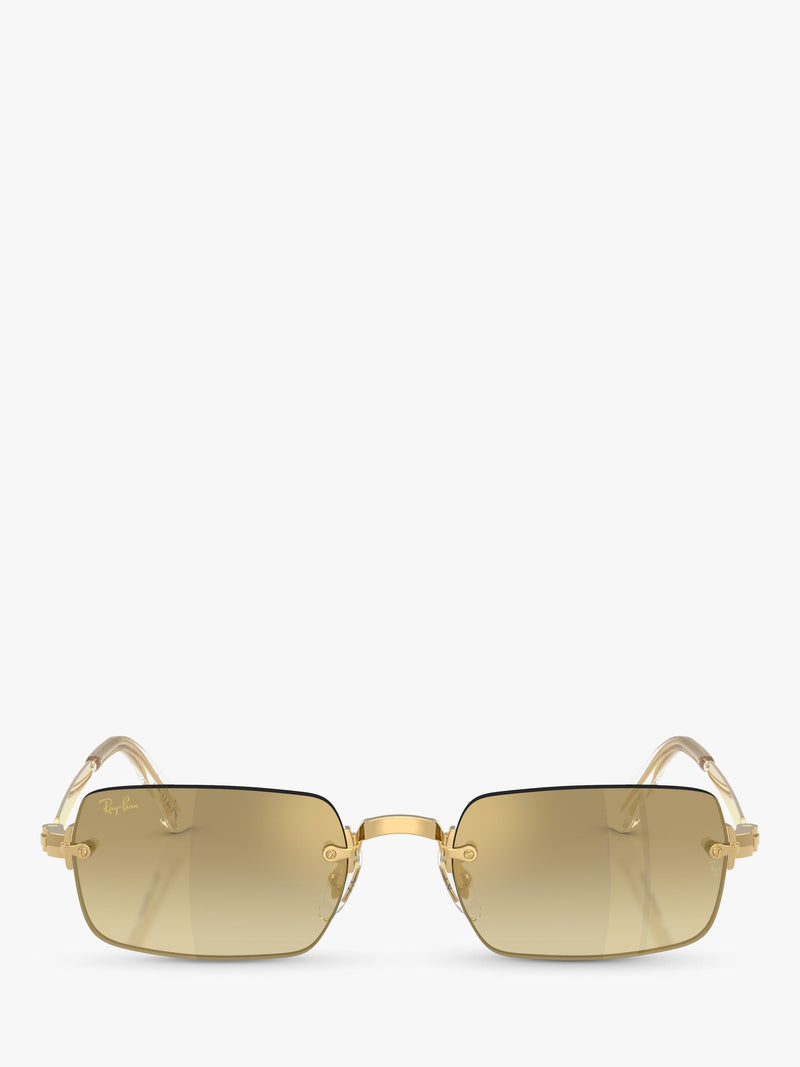 Ray-Ban RB3928 square sunglasses with gold frame, UK version