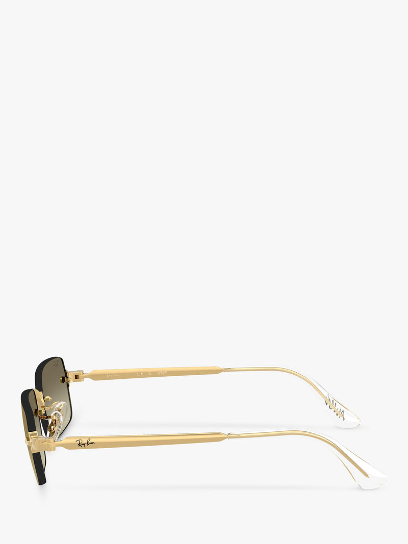Ray-Ban RB3928 square sunglasses with gold frame, UK version
