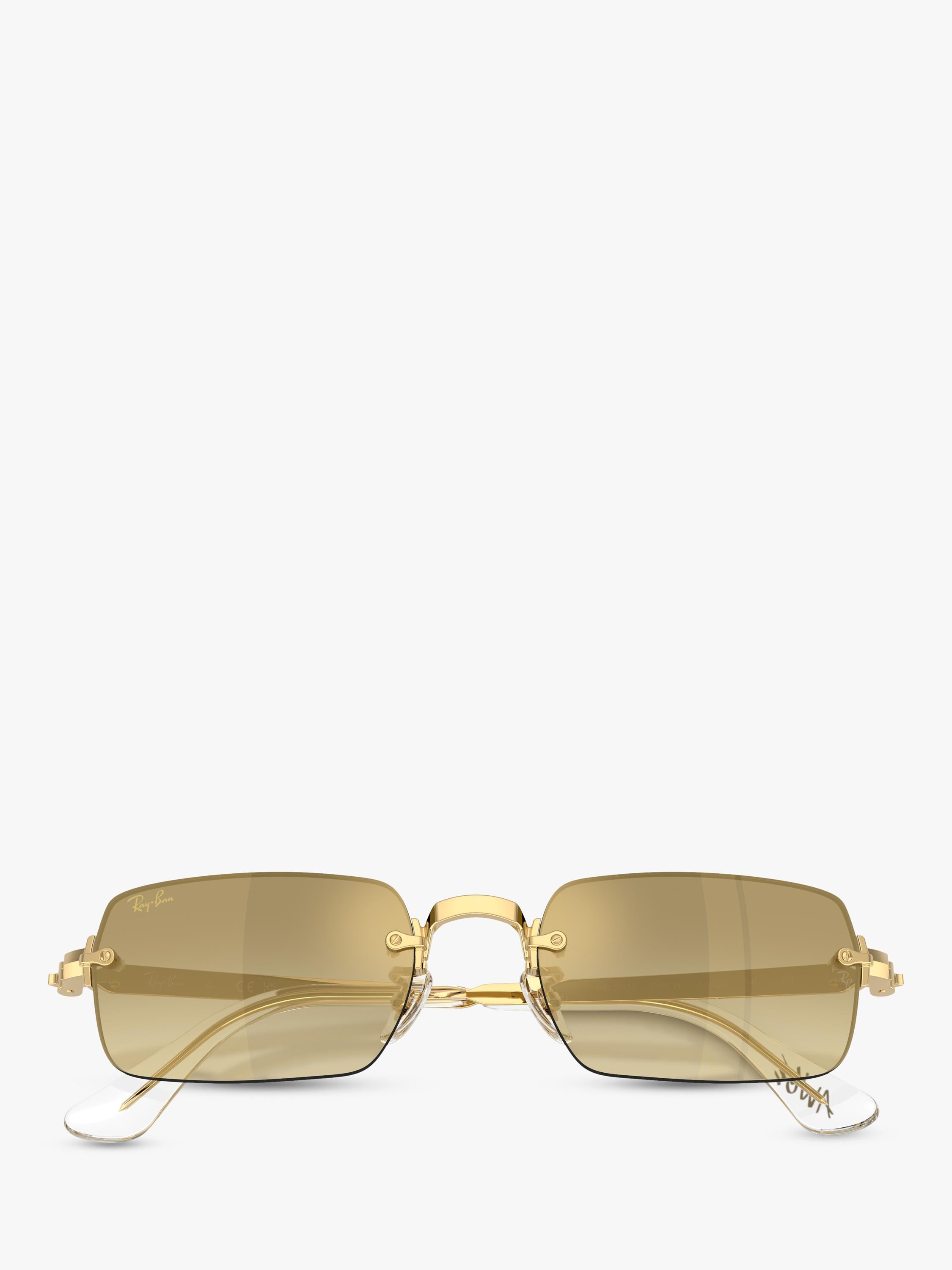 Ray-Ban RB3928 square sunglasses with gold frame, UK version
