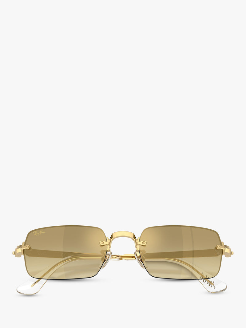 Ray-Ban RB3928 square sunglasses with gold frame, UK version