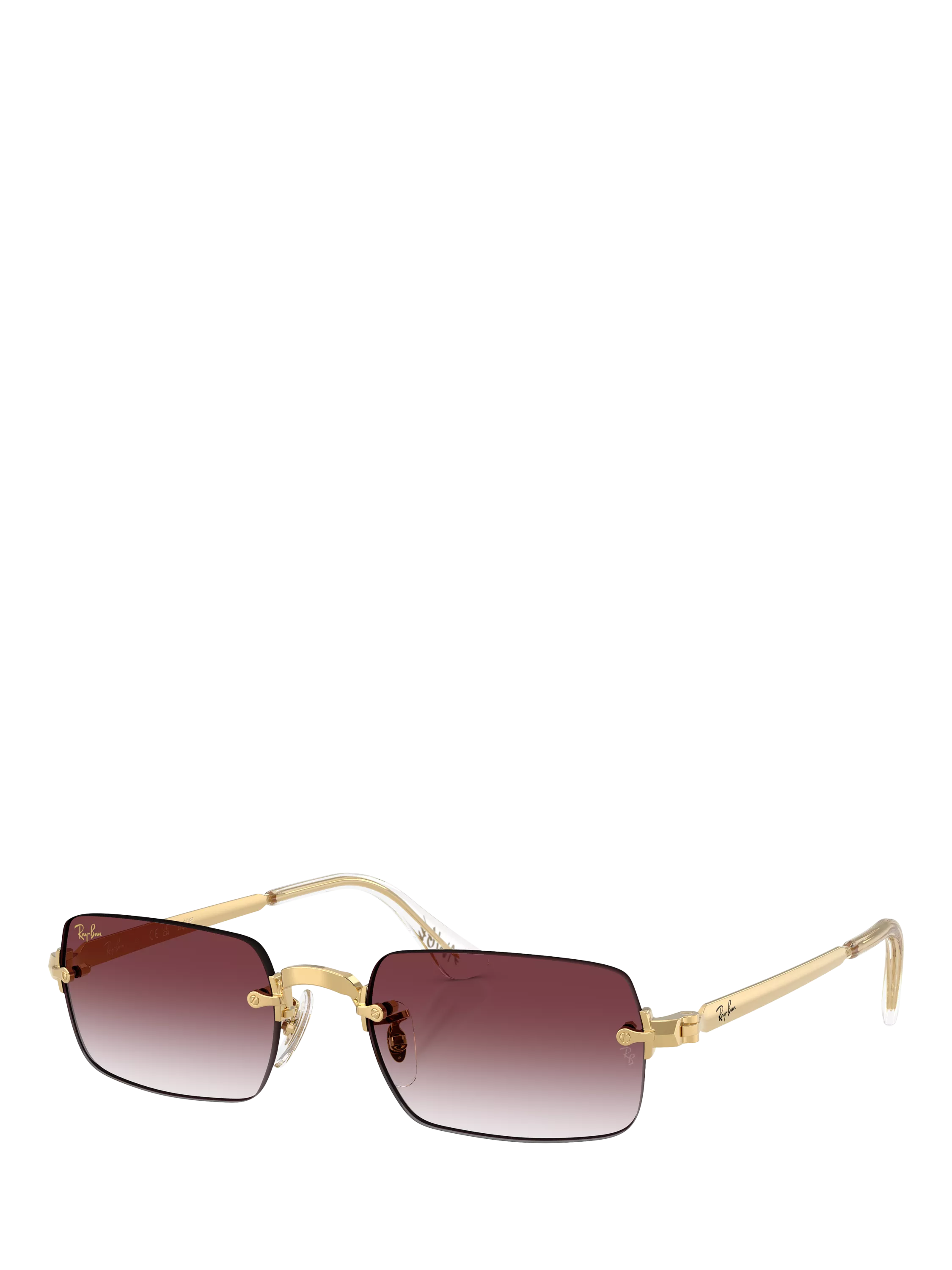 Ray-Ban RB3928 rectangular sunglasses in Arista Gold with Purple Gradient, UK version