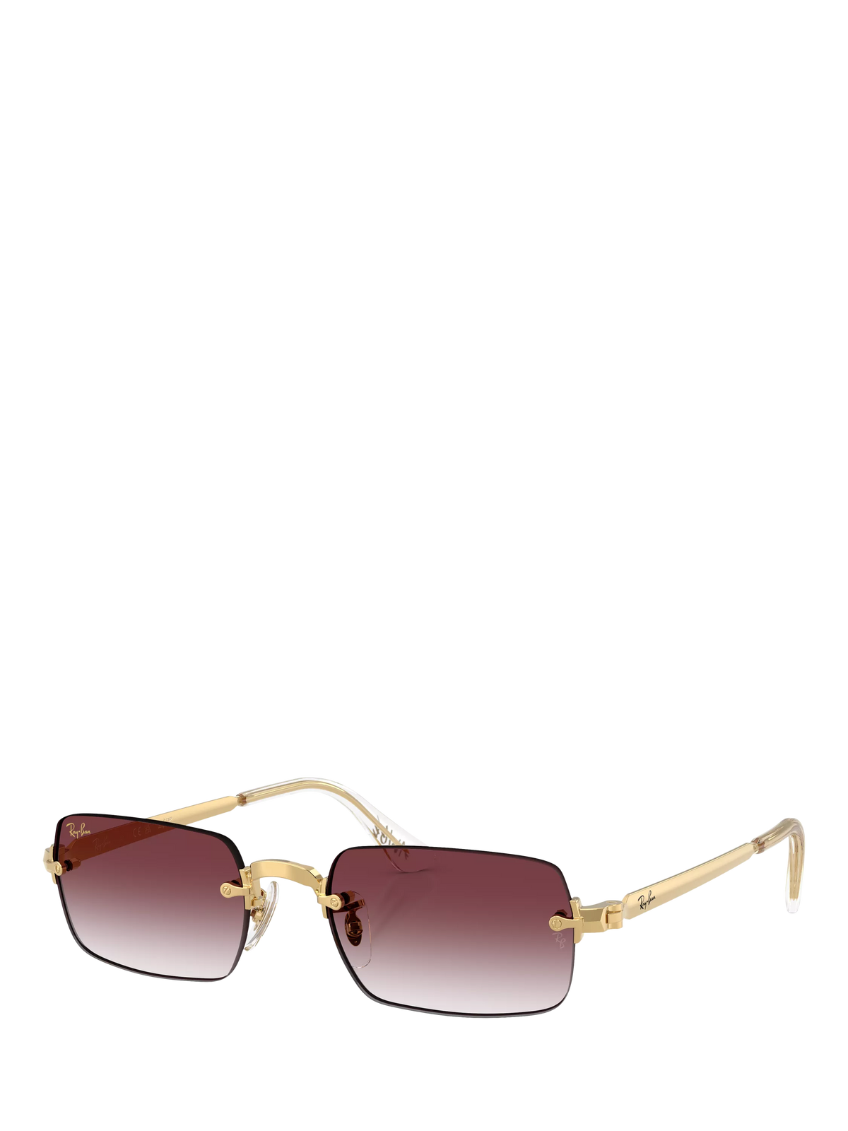 Ray-Ban RB3928 rectangular sunglasses in Arista Gold with Purple Gradient, UK version