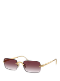 Ray-Ban RB3928 rectangular sunglasses in Arista Gold with Purple Gradient, UK version