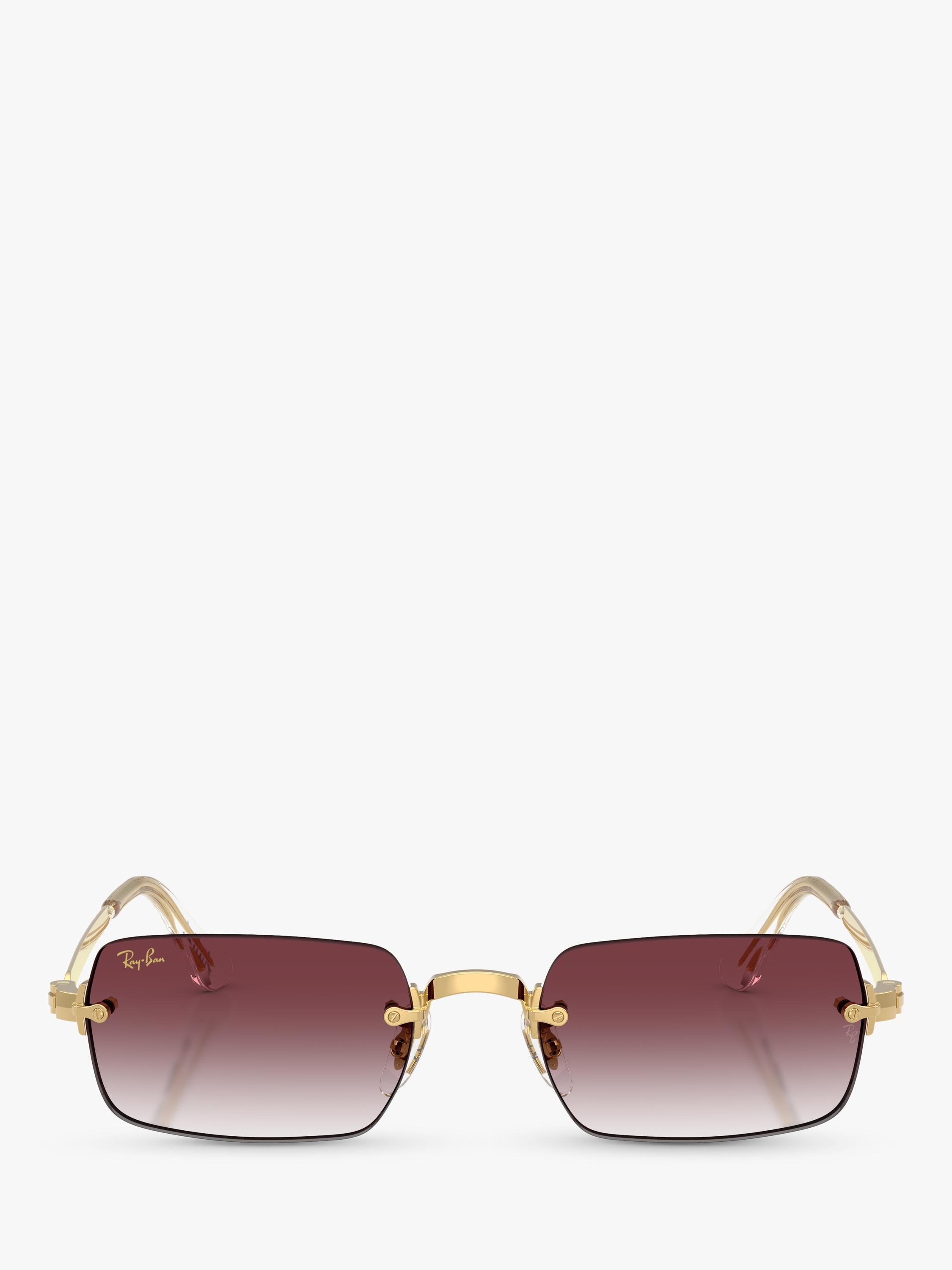 Ray-Ban RB3928 rectangular sunglasses in Arista Gold with Purple Gradient, UK version
