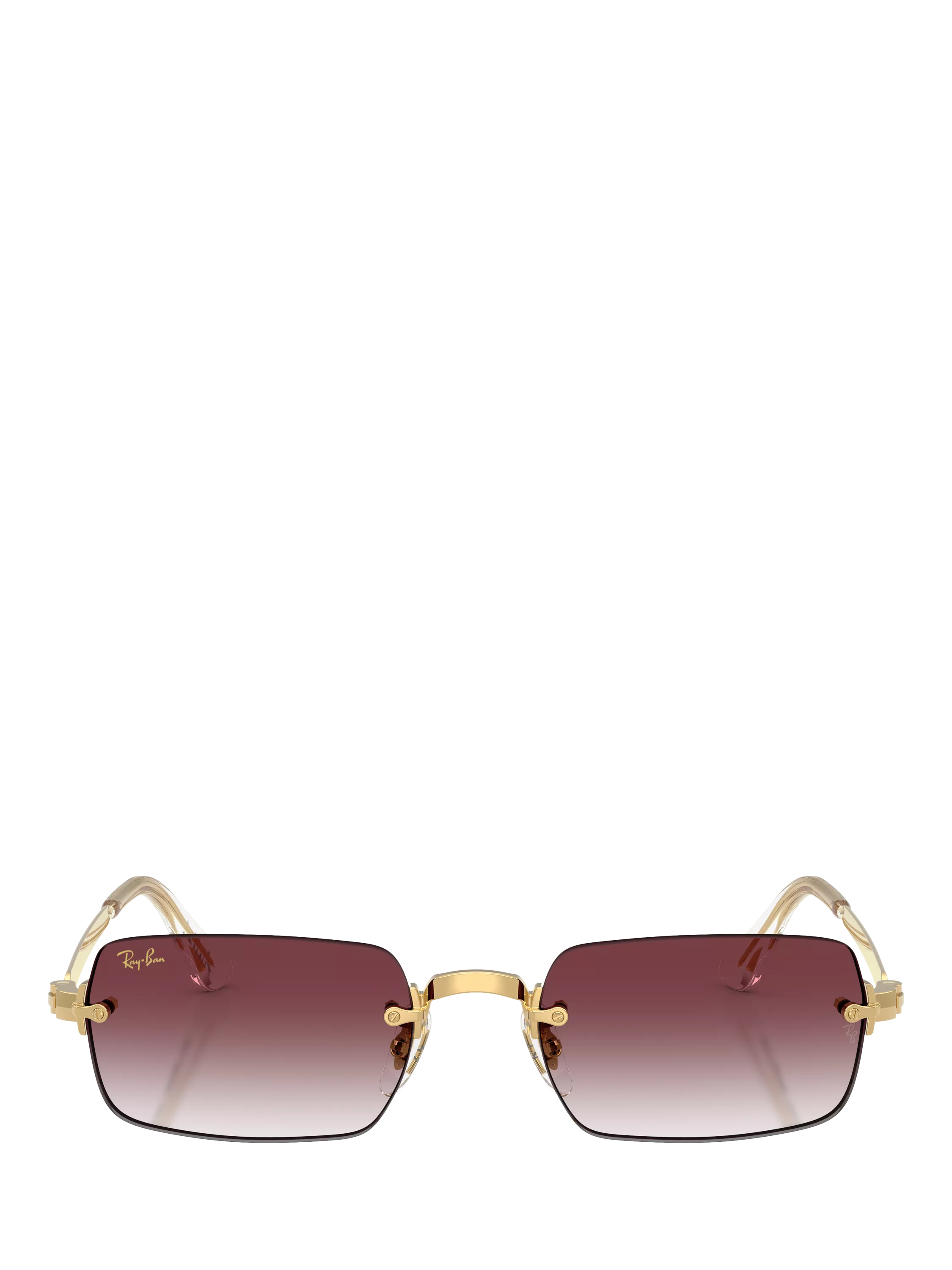 Ray-Ban RB3928 rectangular sunglasses in Arista Gold with Purple Gradient, UK version
