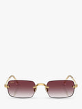 Ray-Ban RB3928 rectangular sunglasses in Arista Gold with Purple Gradient, UK version