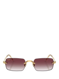 Ray-Ban RB3928 rectangular sunglasses in Arista Gold with Purple Gradient, UK version