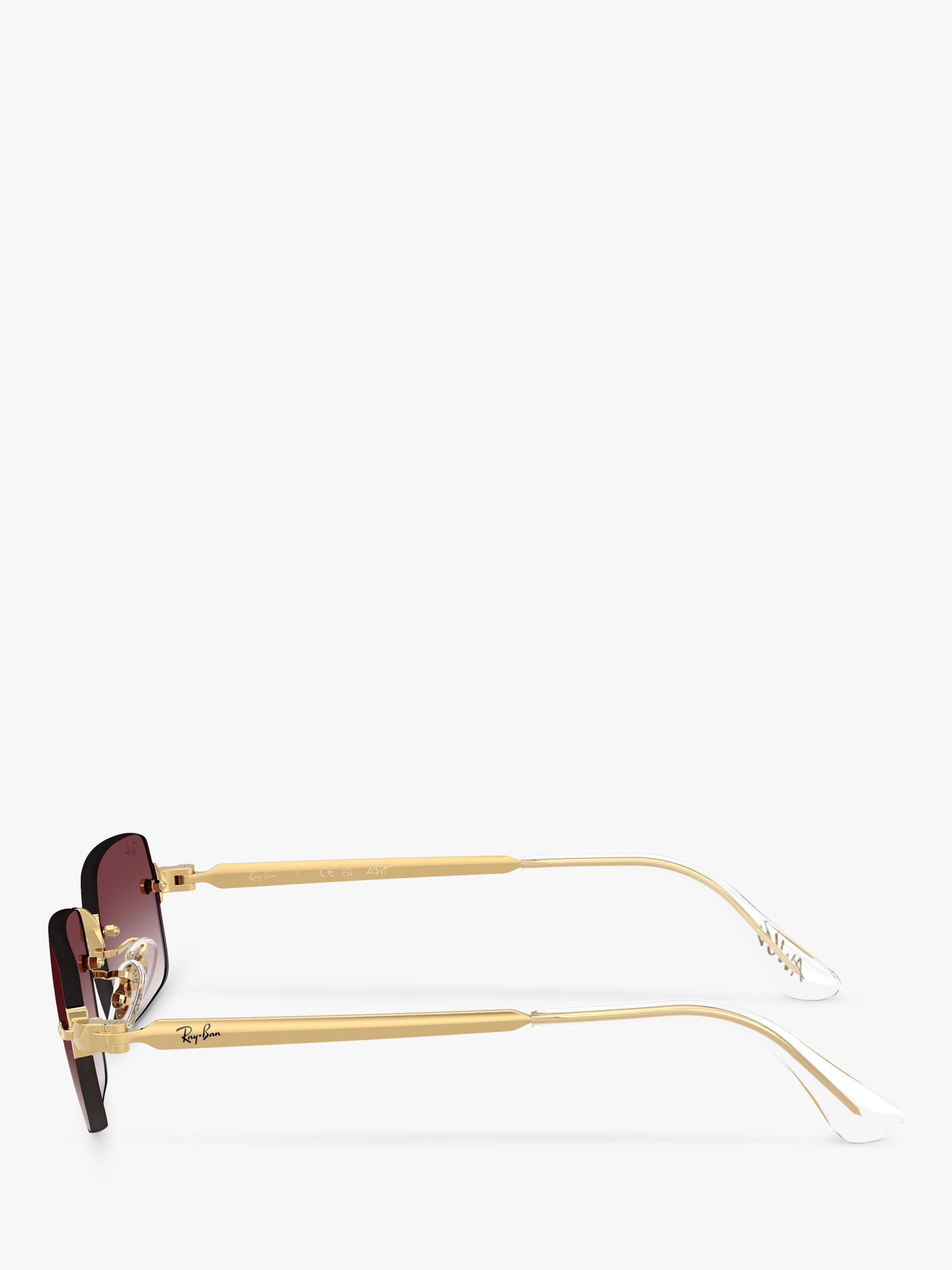 Ray-Ban RB3928 rectangular sunglasses in Arista Gold with Purple Gradient, UK version