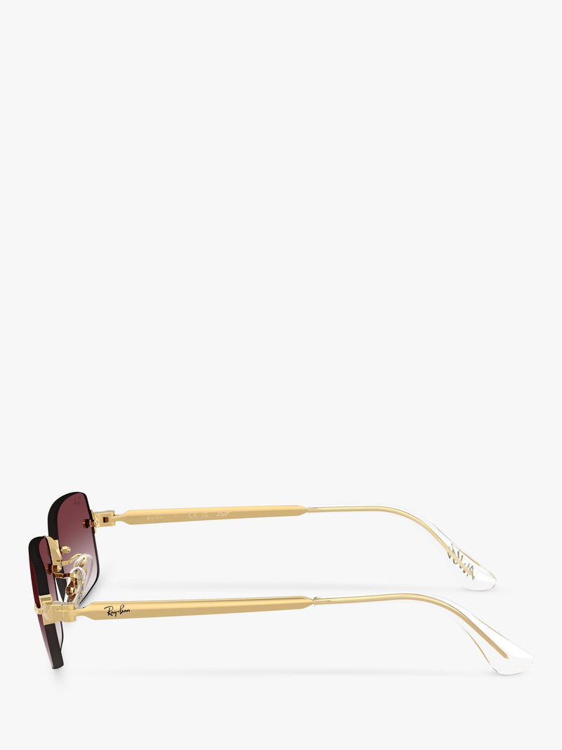 Ray-Ban RB3928 rectangular sunglasses in Arista Gold with Purple Gradient, UK version
