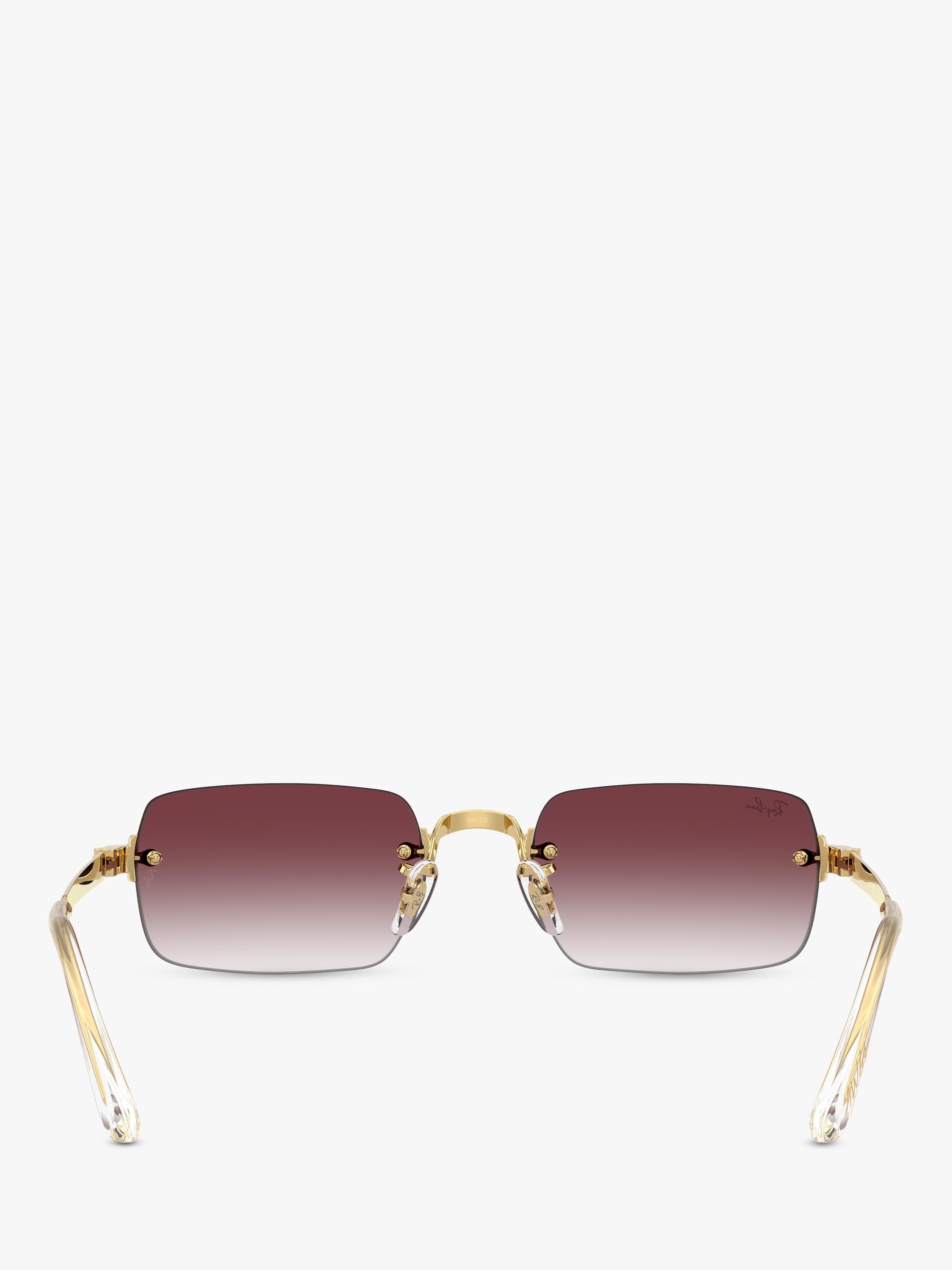 Ray-Ban RB3928 rectangular sunglasses in Arista Gold with Purple Gradient, UK version